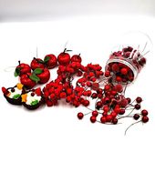 Bastelset Rot winter beeren äpfel