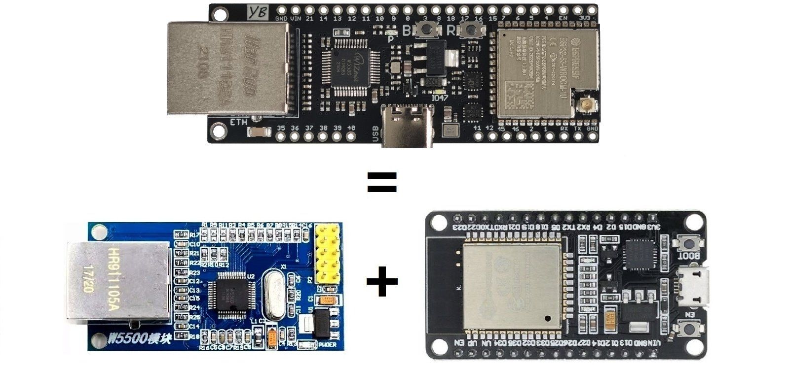 Componenti elettronici: YB-ESP32-S3-ETH Arduino DevBoard: Ethernet+WiFi,USB-C,PSRAM – Nuovo e nell'imballaggio originale da Sursee venduto da allduino 3