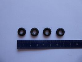 4 Reifen, 12,5mm, für Modellautos ca. 1:43