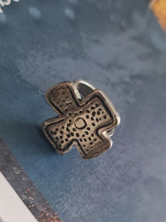 Wikinger Kreuz Ring Silberig Alpaka Zama Ring Nordisch 19 mm 1