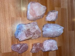 Rosenquarz Steine 7 Stück