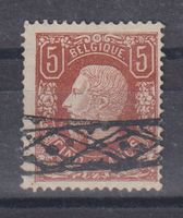 Belgien 1869: 5 Fr. Leopold mit Rollstempel-Muster