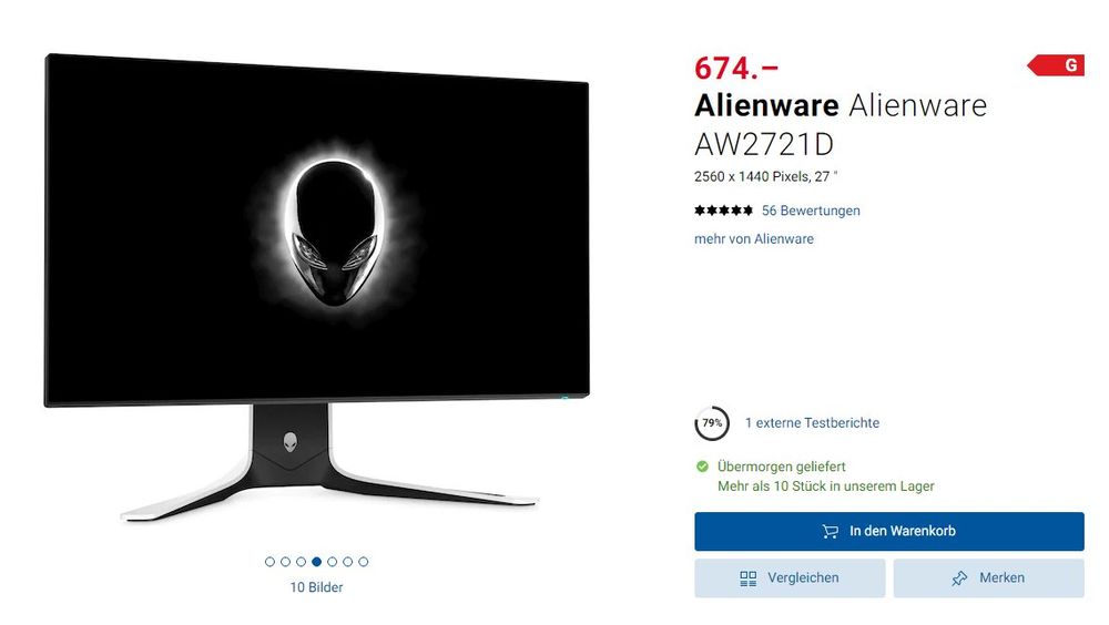 Gaming Monitor: Alienware AW2721D (Gebraucht) in für CHF 290 – nur ...