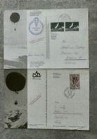 2 grosse Ansichtskarten Hochalpiner Ballonsport 1965/66