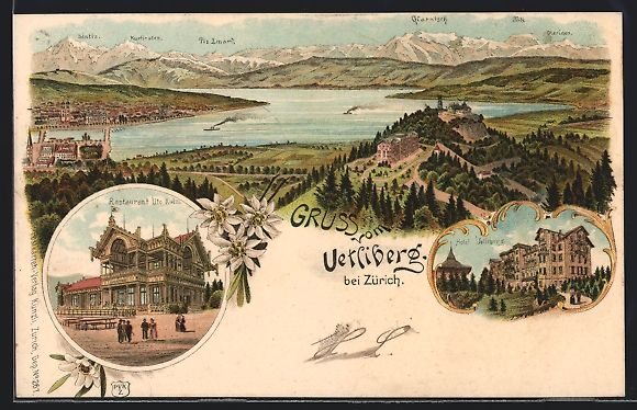 Ansichtskarten: Litho Uetliberg, Totalansicht, Restauran – Gebraucht aus Berlin von bartko-reher