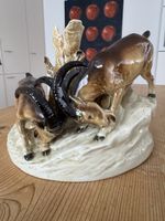 Alte Porzellan Figur, Steinböcke, Rarität Goebel, Meissen
