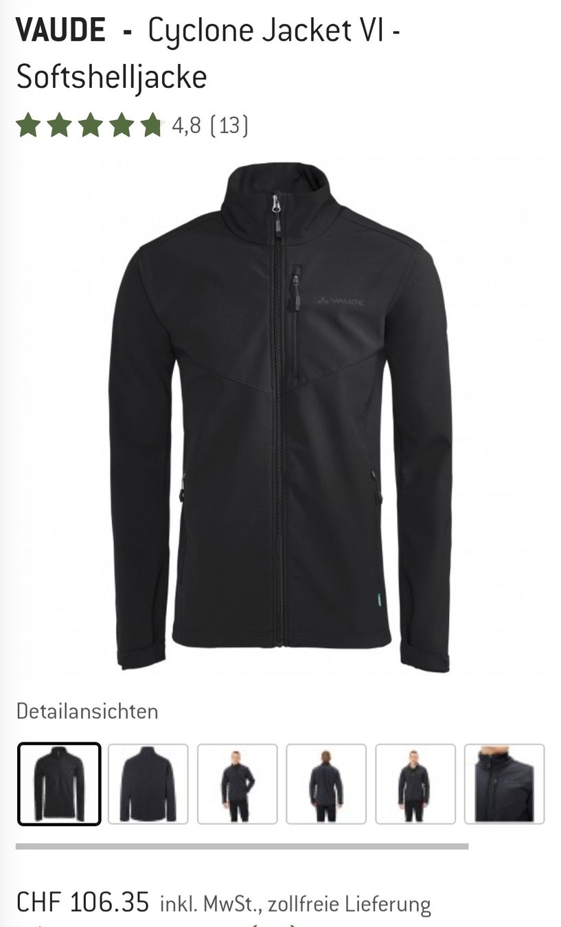 Vaude Giacche: Vaude - Cyclone Jacket VI - Softshelljacke Herren - Grösse M – Nuovo e nell'imballaggio originale da Braunau venduto da Brand-Store 1