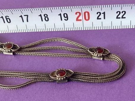 Catenine: Schlangenkette 3fach weinrote Elemente (45cm) – Usato da Dittingen venduto da Bijoubelle 8