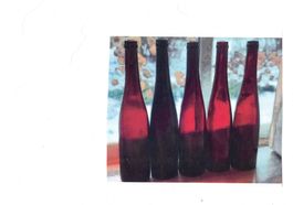 3  schöne alte Weinflaschen 1915-18 rotes Glas Vintage
