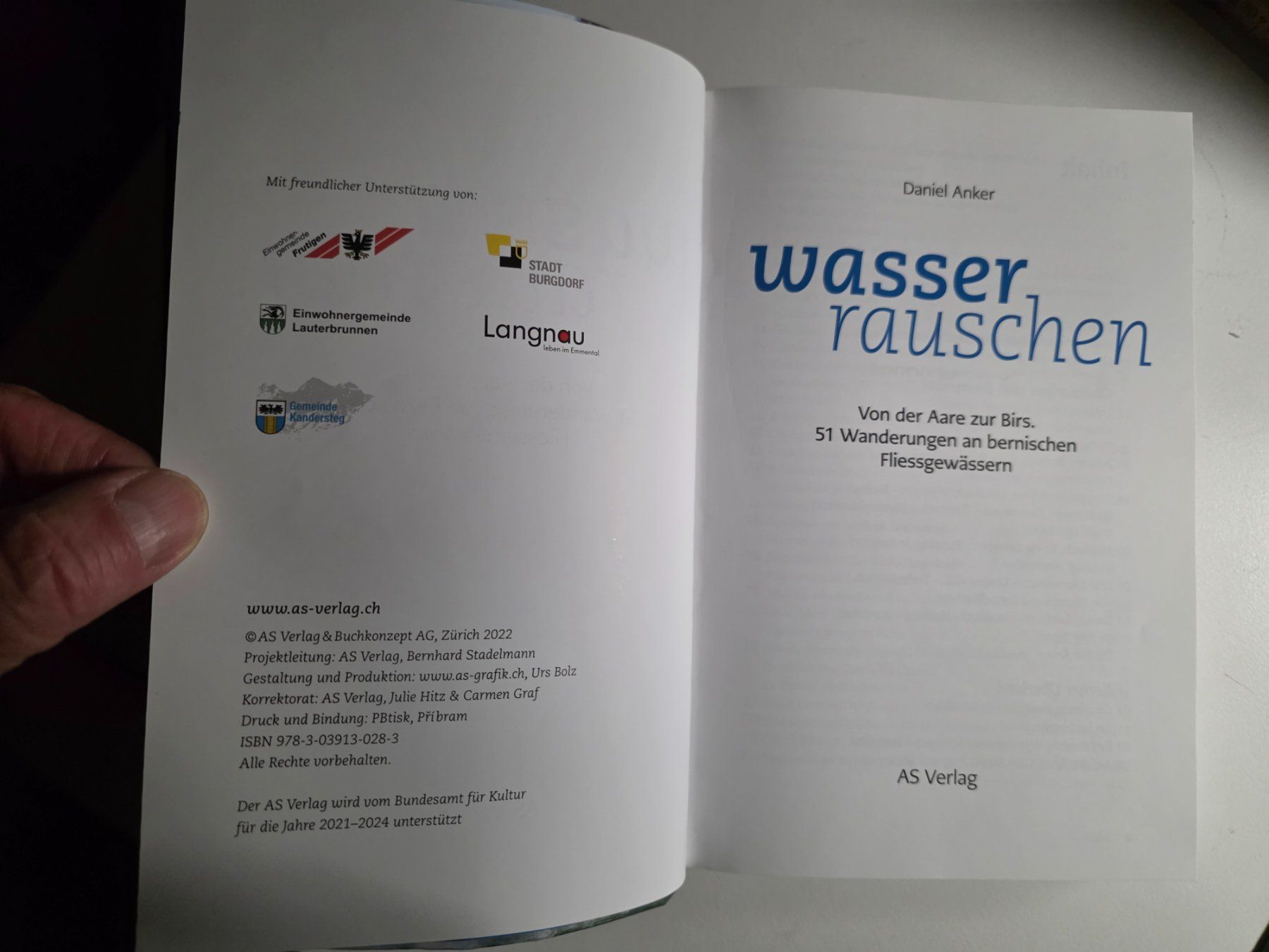 Bücher: Wasser rauschen - Wanderungen Aare bis Birs - Daniel Anker – Gebraucht aus Walterswil BE von Lonitti 5