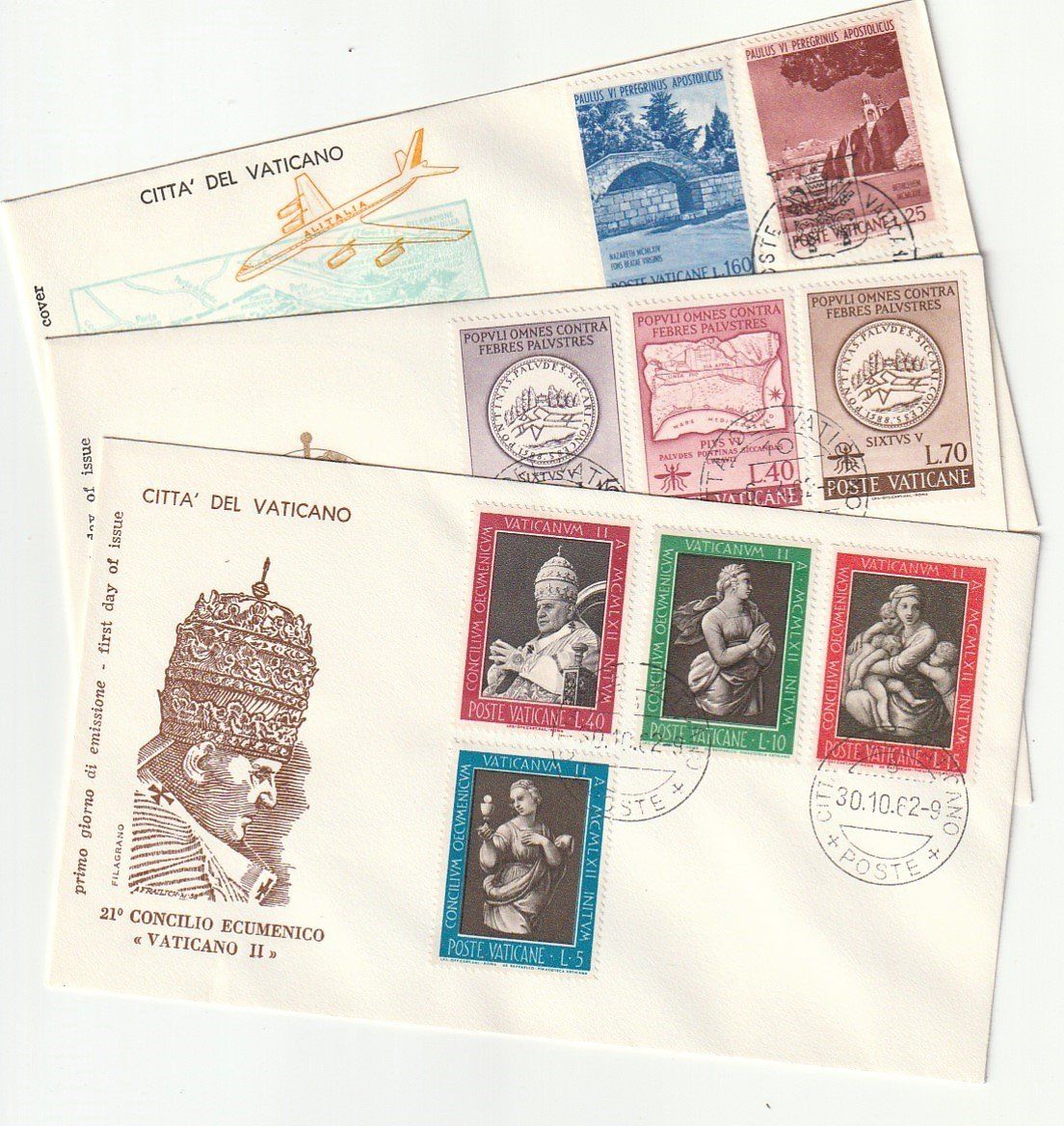 Alle Briefmarken: 4x Vatikan 1962/64 – Gebraucht aus Aarburg von Aare10