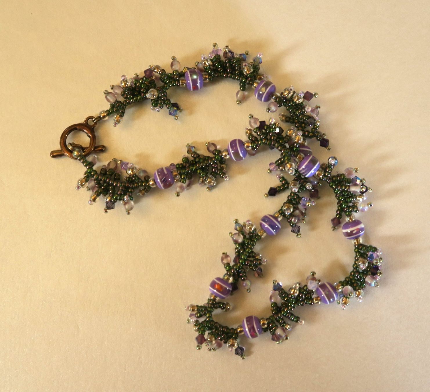 Catenine: Kette Glasperlen violett/grün – Usato da Brittnau venduto da marlenestone 4