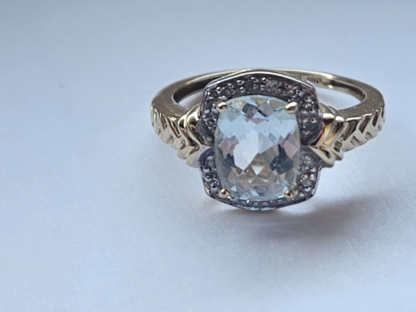 Ringe: 585 Gold Ring Aquamarin & Diamanten 100% ECHT – Gebraucht aus Binningen von lieblingsstyle 4