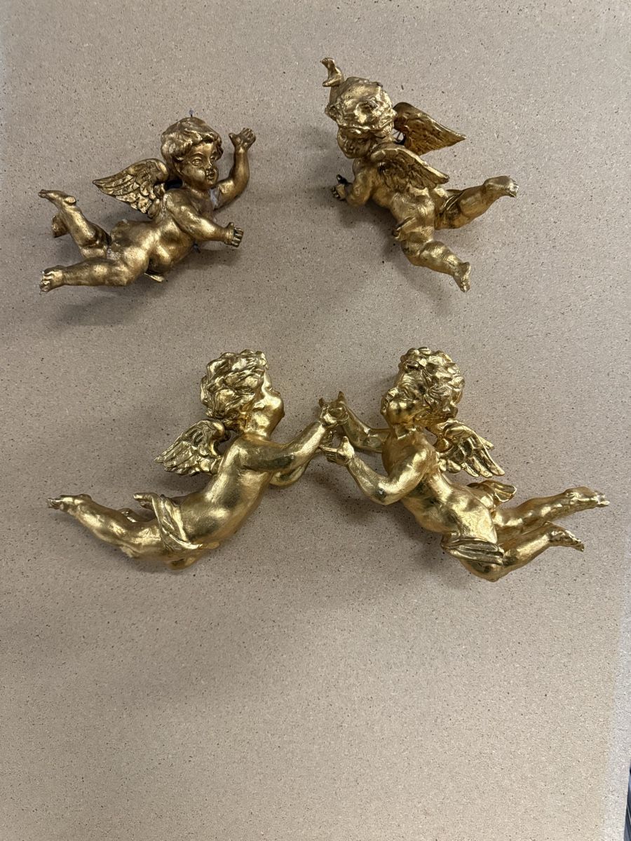 Statuette: Goldige Deko-Engel, 4 Stk., Barock Stil – Usato da Strengelbach venduto da RaenAntikDesign 5