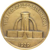 Schweiz Schützenmedaille 1929 Bellinzona im Etui