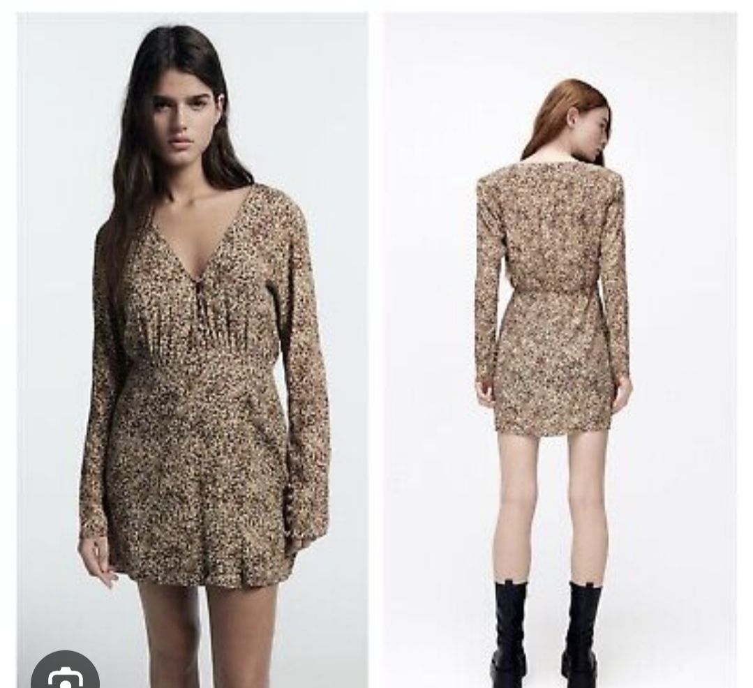 Zara Vestiti: Zara Kleid, Mini, Langarm, Grösse XS, Herbstlich gemustert – Usato da Emmen venduto da MeyselAt