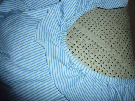 maillot de bain Bleu à rayures avec froufrou L femme