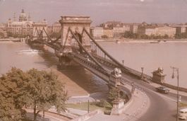 1971 Budapest Kettenbrücke Postkarte