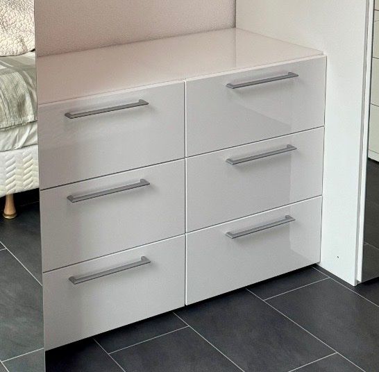 Somdot Kommode Weiß 115cm - 6 Schubladen Sideboard Für Wohnzimmer & Schlafzimmer