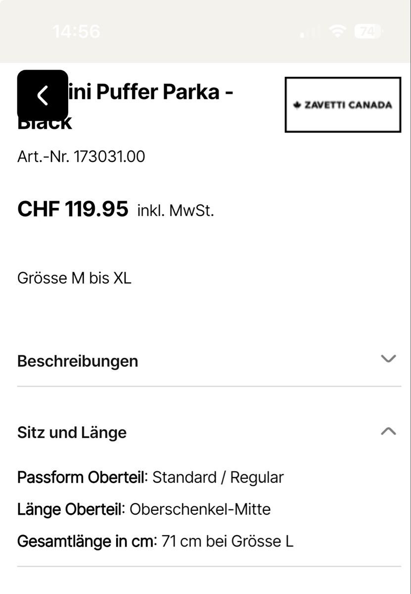 Giacche & Cappotti: Zavetti Canada Winterjacke  – Usato da Uerzlikon venduto da mela04 3
