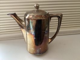 Kaffeekanne Vintage Porzellan versilbert