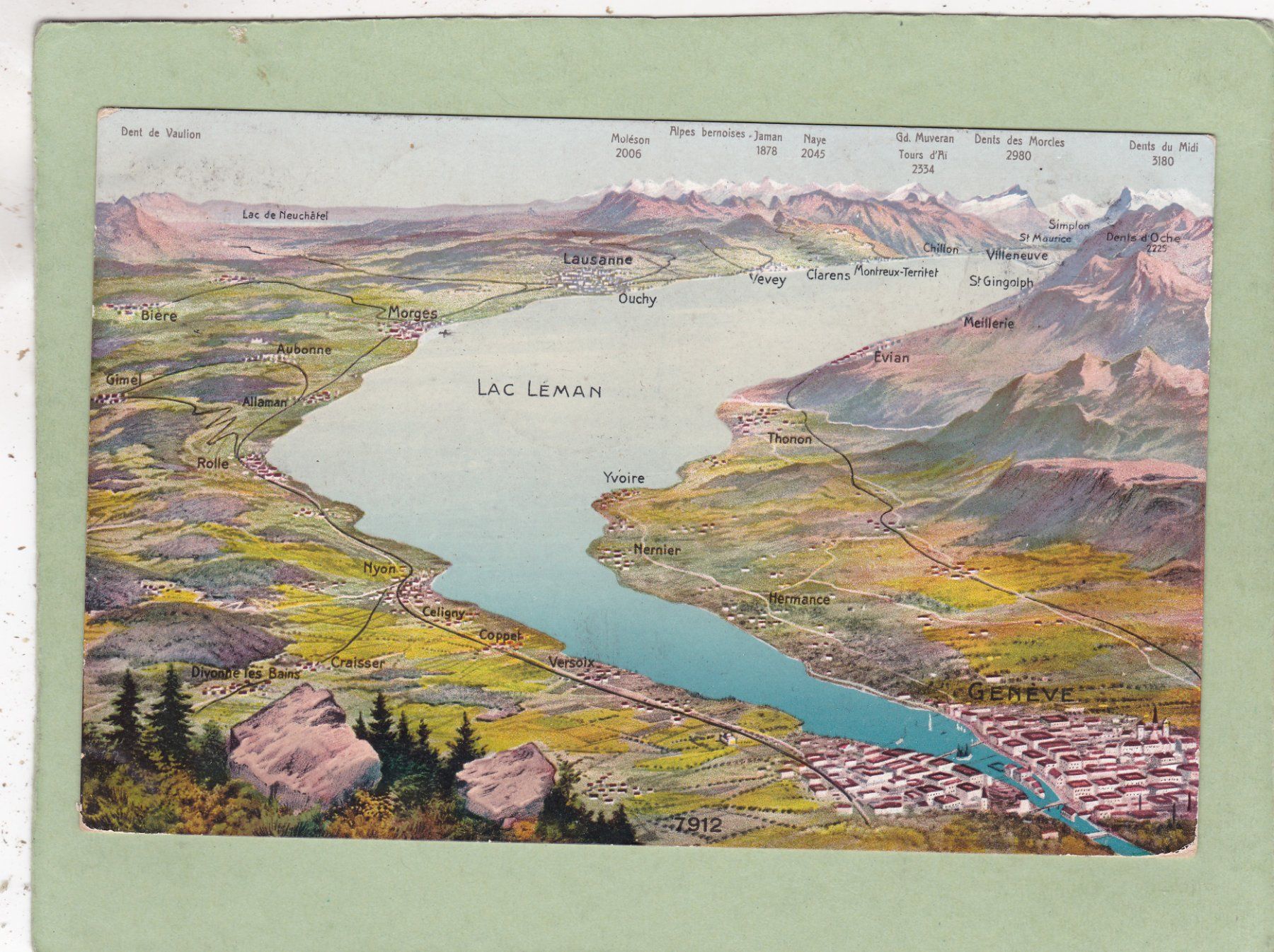 Cartoline postali: Lac Léman Genève 1910 – Usato da Herisau venduto da Lisegrat2008