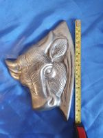 Kuh Kopf Bulle Ochse Plaquette Unikat Gusseisen Aluminium