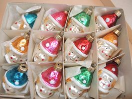 12 Christbaumschmuck Mädchen Kopf Kappe Weihnacht ev Lauscha