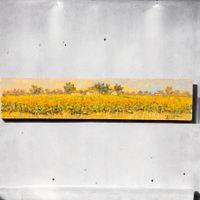 FRANCESCA DI STEFANO Peinture sur carton Champ de Tournesol