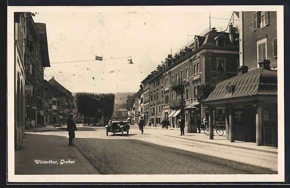 Cartoline postali: AK Winterthur, Graben, 1927 – Usato da Berlin venduto da bartko-reher