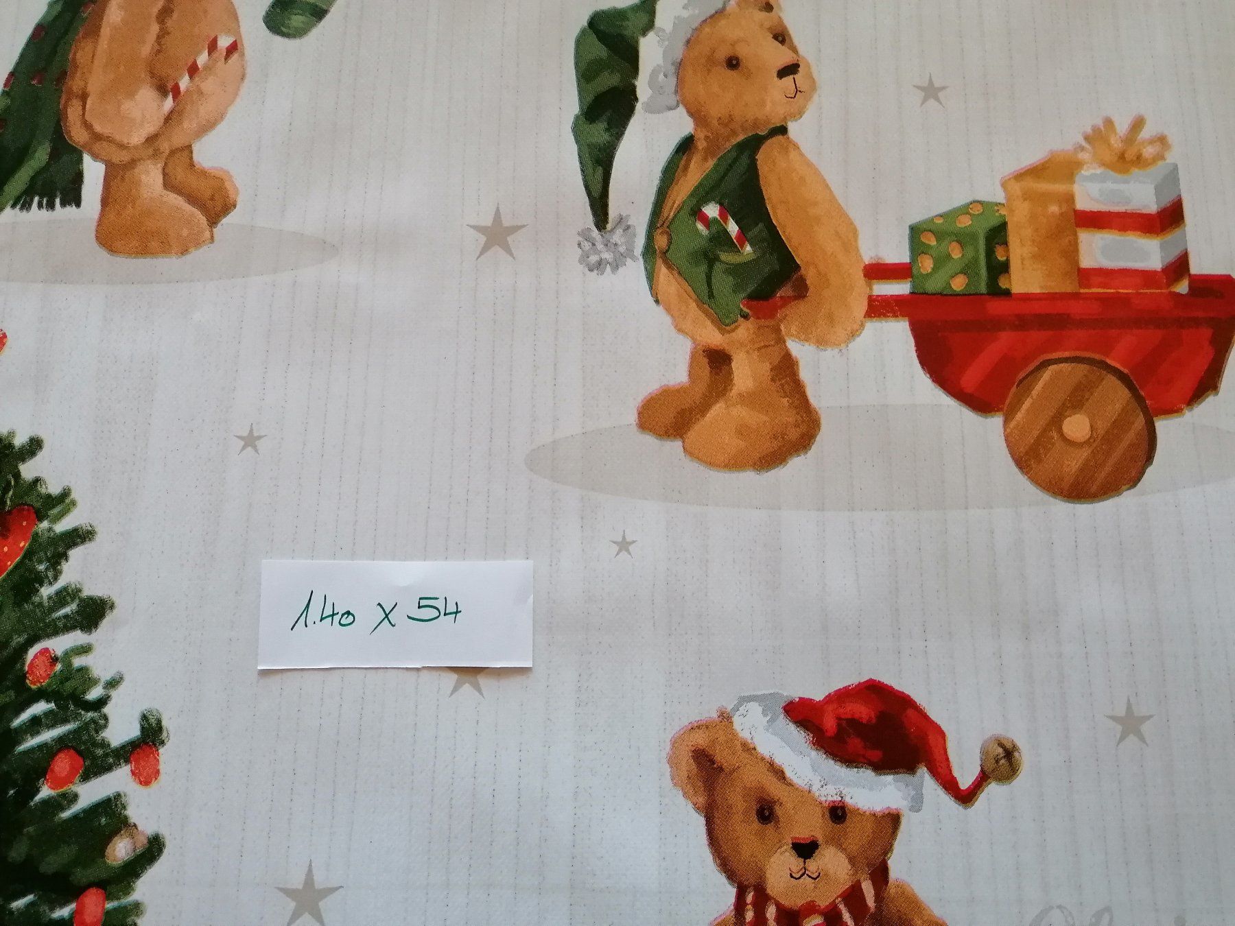 Tessuti: Wachstuch Christmas Teddy ca. 1.40 cm x 54 cm – Nuovo (secondo la descrizione) da Zollikofen venduto da Blackie 3