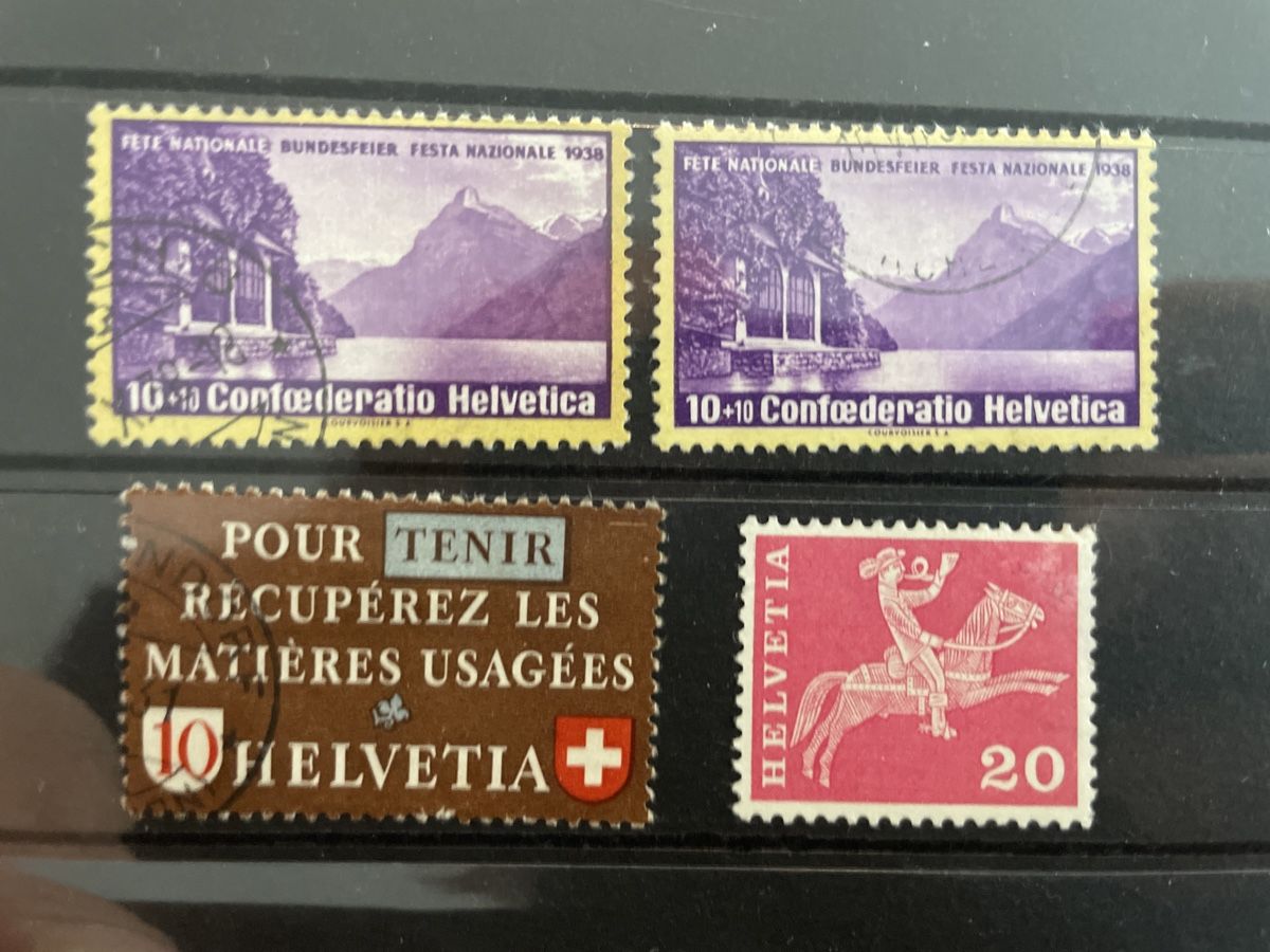 Alle Briefmarken: 4 Top Abart Marken – Gebraucht aus Muri AG von Briefmarke-Schweiz