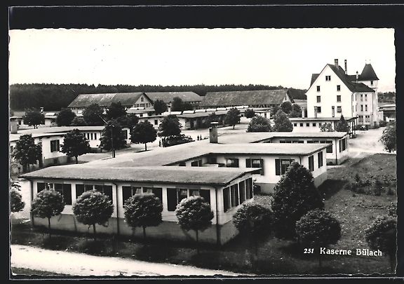 Ansichtskarten: AK Bülach, Blick zur Kaserne, 1954 – Gebraucht aus Berlin von bartko-reher
