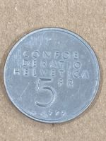 SVIZZERA 5 FR MONETA COMMEMORATIVA 1979 ALBERT EINSTEIN usat