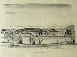 ✏️ Original Lithographie E. E. Schlatter: An Nussbaumersee ❗