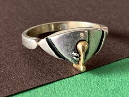 Fingerring silber mit echtgold starwars (RG 55)