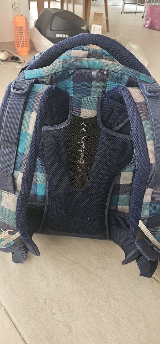 Satch Zaini: Schulrucksack Satch kariert blau  – Usato da Riva San Vitale venduto da Pollo01 2