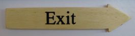 Holz Pfeilschild hell-EXIT