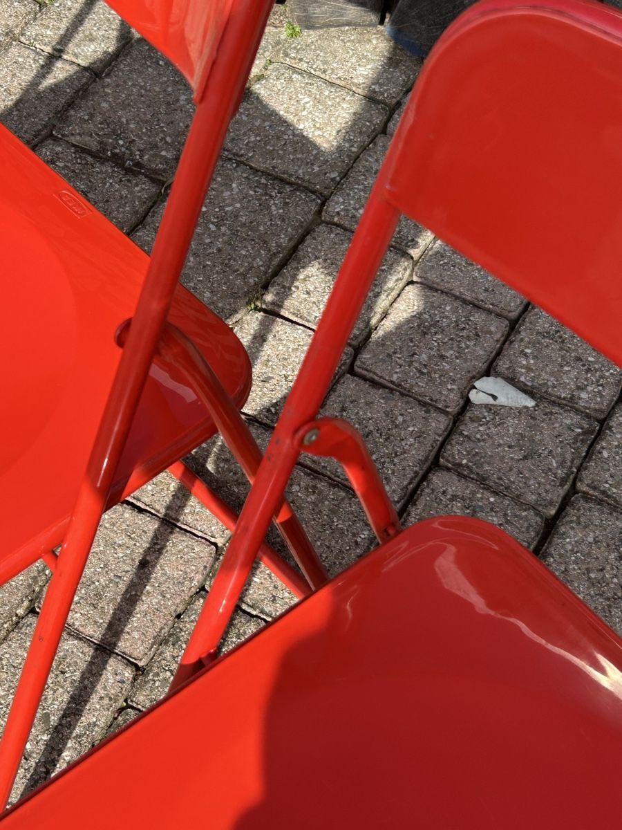 Ikea Sedie: 4x Chaises pliantes rouges IKEA, rétro – Usato da Thierrens venduto da Bigla 4