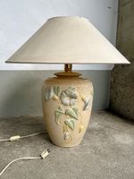 Vintage Tischampe Lampe Keramik mit Blumenmuster