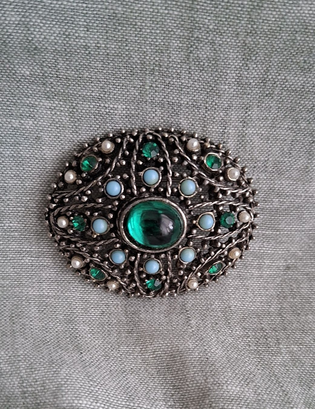 Spille & Fermagli: Broche Vintage Vert Émeraude Bohème – Nuovo (secondo la descrizione) da Lutry venduto da Sim_Sta 1