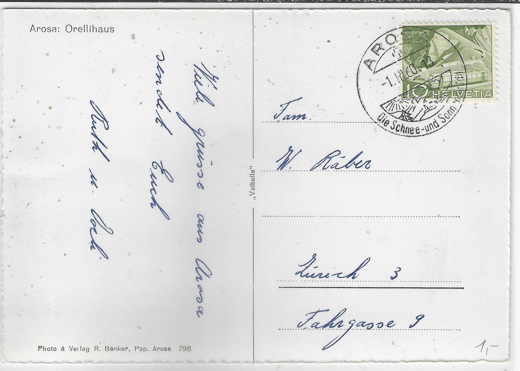 Cartoline postali: Arosa - Orellihaus im Winter – Usato da Ettingen venduto da Kartenplanet 1