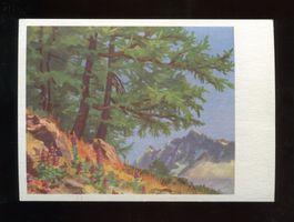 Höhenweg, Lötschental, Künstlerkarte, A. Nyfeler