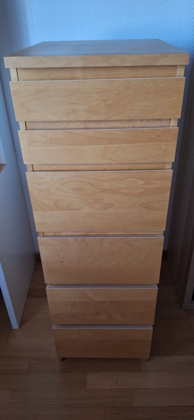 Ikea Cassettiere: Malm, commode 6 tiroir et miroir, Ikea – Usato da Lussery-Villars venduto da pousinete02