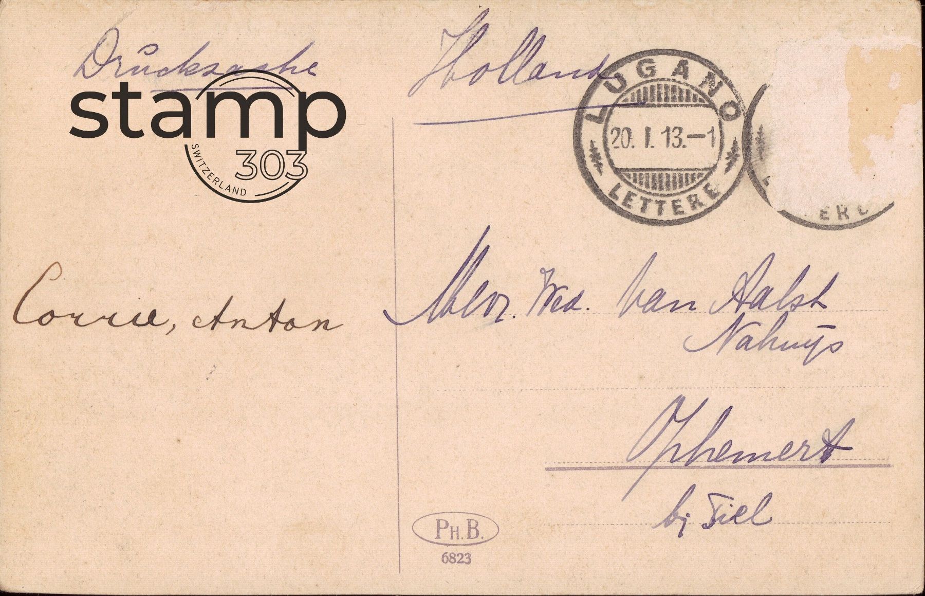 Cartoline postali: 1913 AK Lugano e Monte Bré – Usato da Eggersriet venduto da stamp303 1