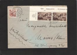 Zensurbrief Davos-Dorf -Mainz,26.3.1941,frank. FM Nr.242+252