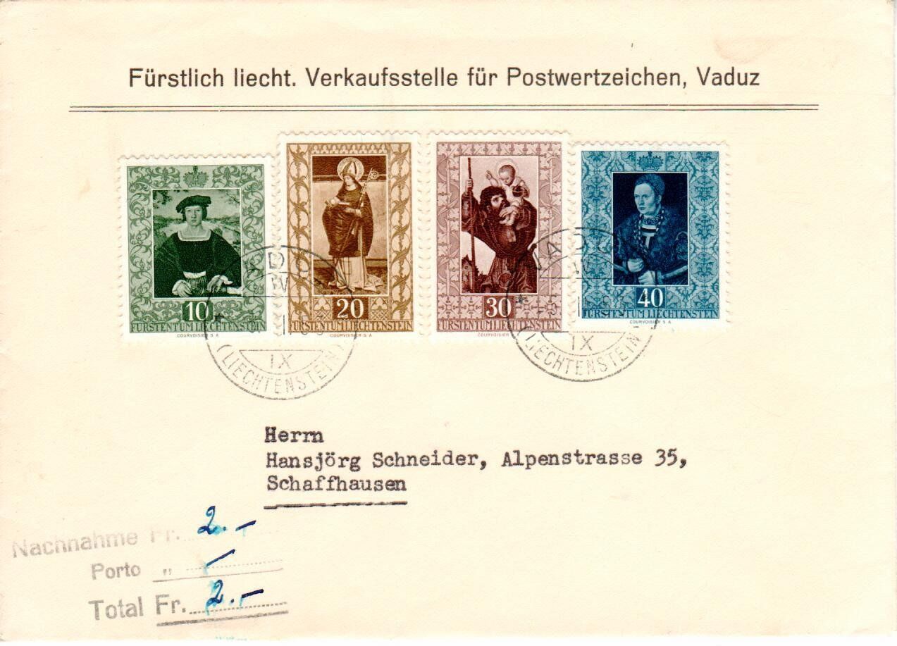 Tous les timbres: Liechtenstein  1953   5.II.53 – D'occasion à Wolhusen par Curver9