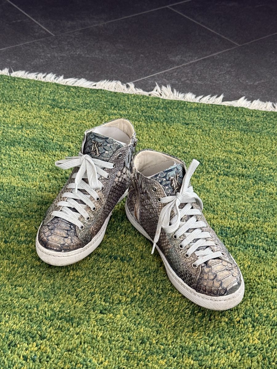 Herrenschuhe: KARDINALE high top Sneakers 36-37 Silver Python Skin NP490Fr – Gebraucht aus Zürich von Allwelcome