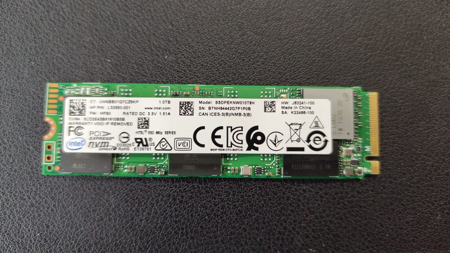 Intel Dischi rigidi: INTEL M.2 1 TB SSD ***PORTOFREI*** – Usato da Landquart venduto da Chrigi88