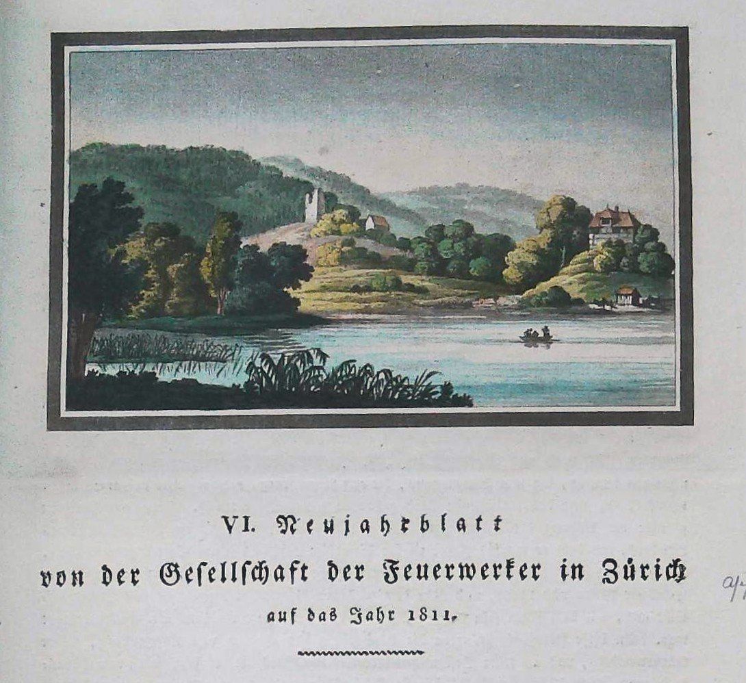 Incisioni: Zürich Katzensee Neujahrsblatt 1811 – Usato da Rafz venduto da Helvet32 1